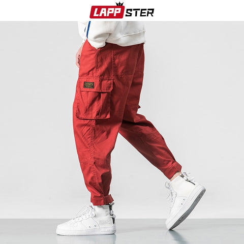LAPPSTER Winter Streetwear Cargo Pants Men 2020 Thick Overalls Mens Hip Hop Wool Joggers Pants Colorful Harem Pants Plus Size